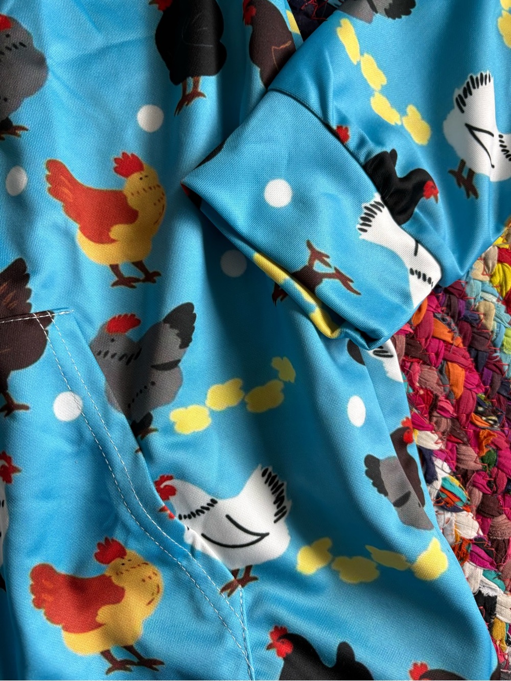 CHICKEN/ ROOSTER PRINTED HOODIE SWEATSHIRT - Picture 5 of 8